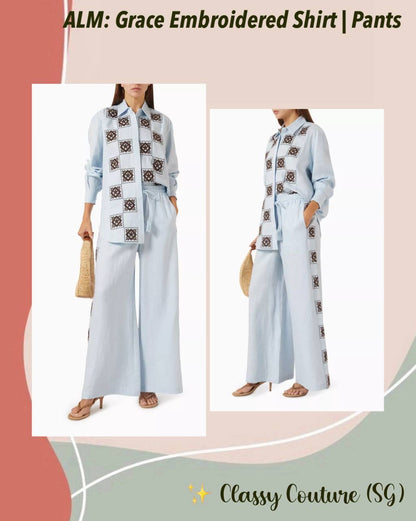 ALM Grace Embroidered Shirt | Pants
