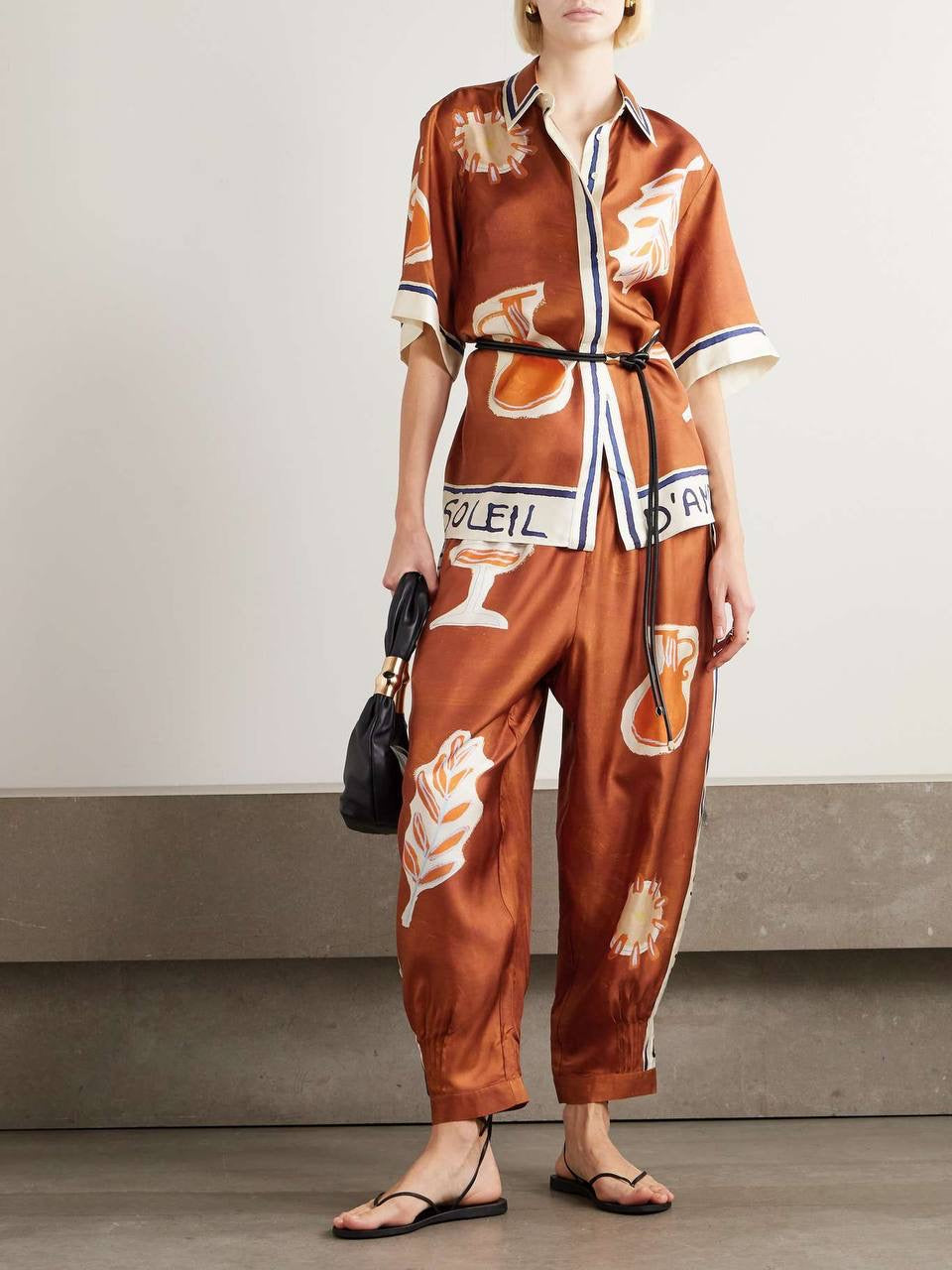 ALM Soleil D'Amour Printed Silk-Twill Shirt | Pant | Skirt | Set