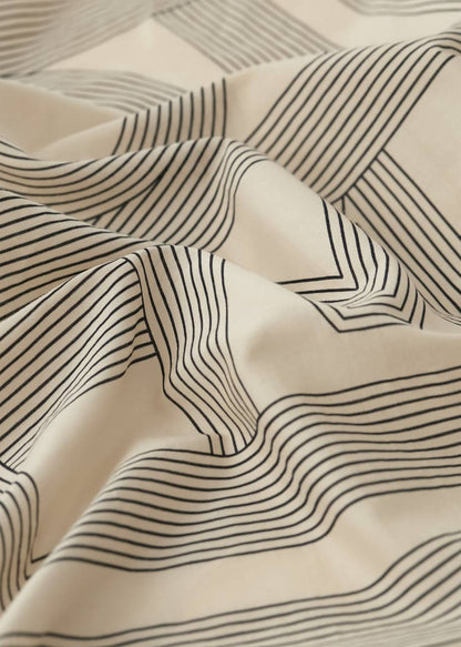 Tot Monogram Stripe Print Cotton-Silk Scarf 57*57cm