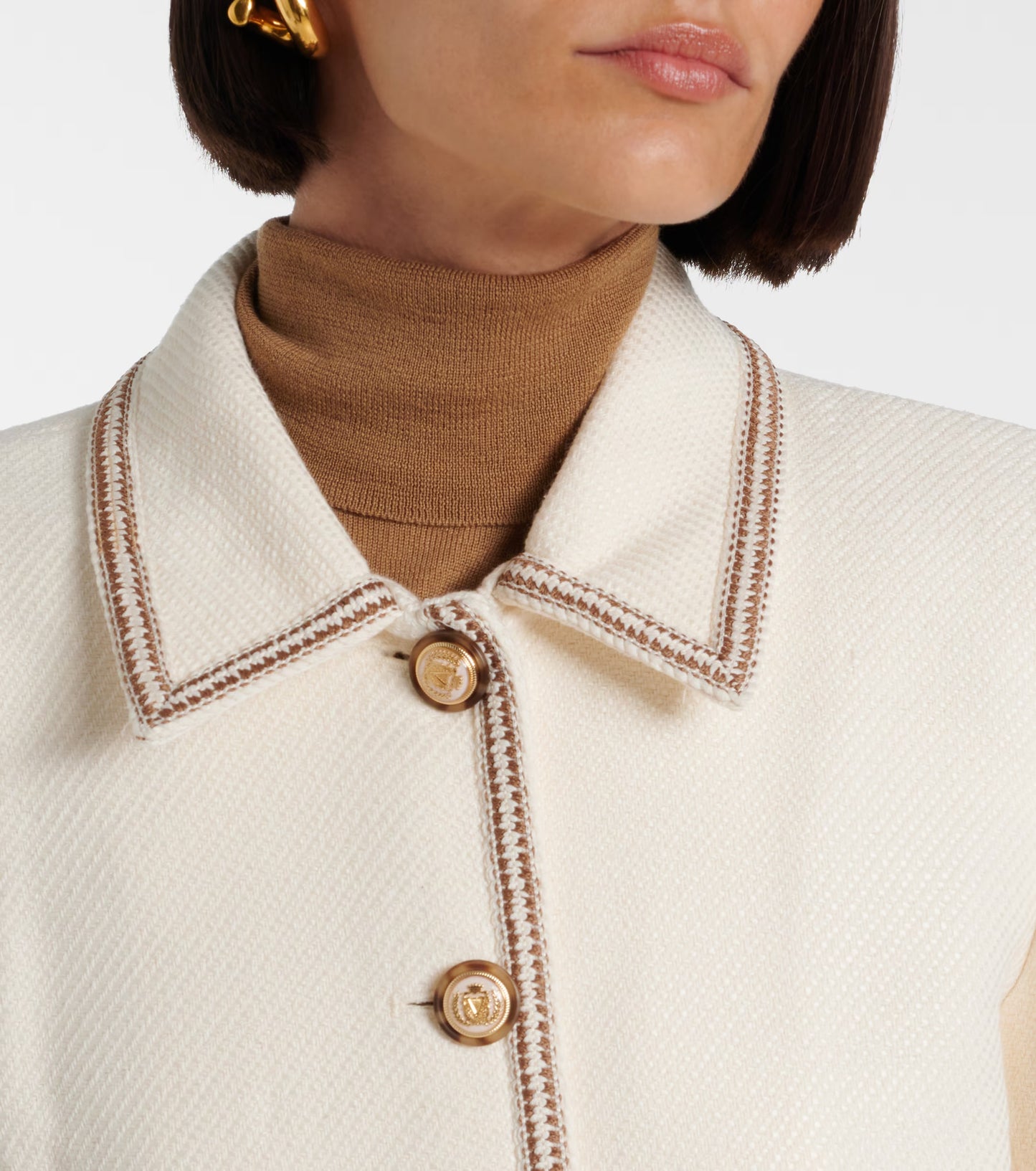 VB Makayla Cotton Blend Jacket in Ivory