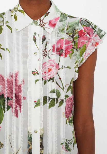 AO Minda Silk Flutter Sleeve Blouse Top