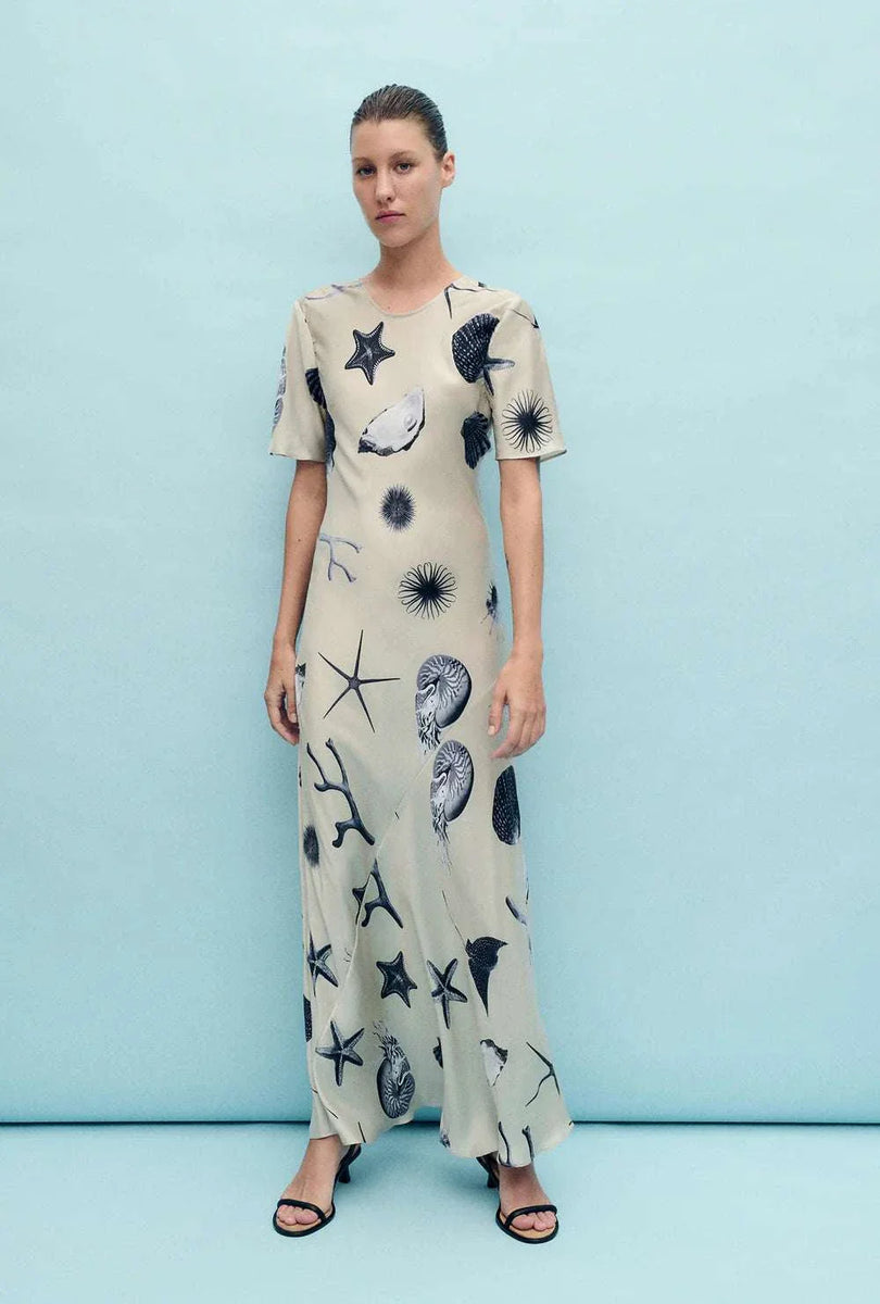 (PART 4/5) SL Short Sleeve Bias Silk Midi Maxi Dress