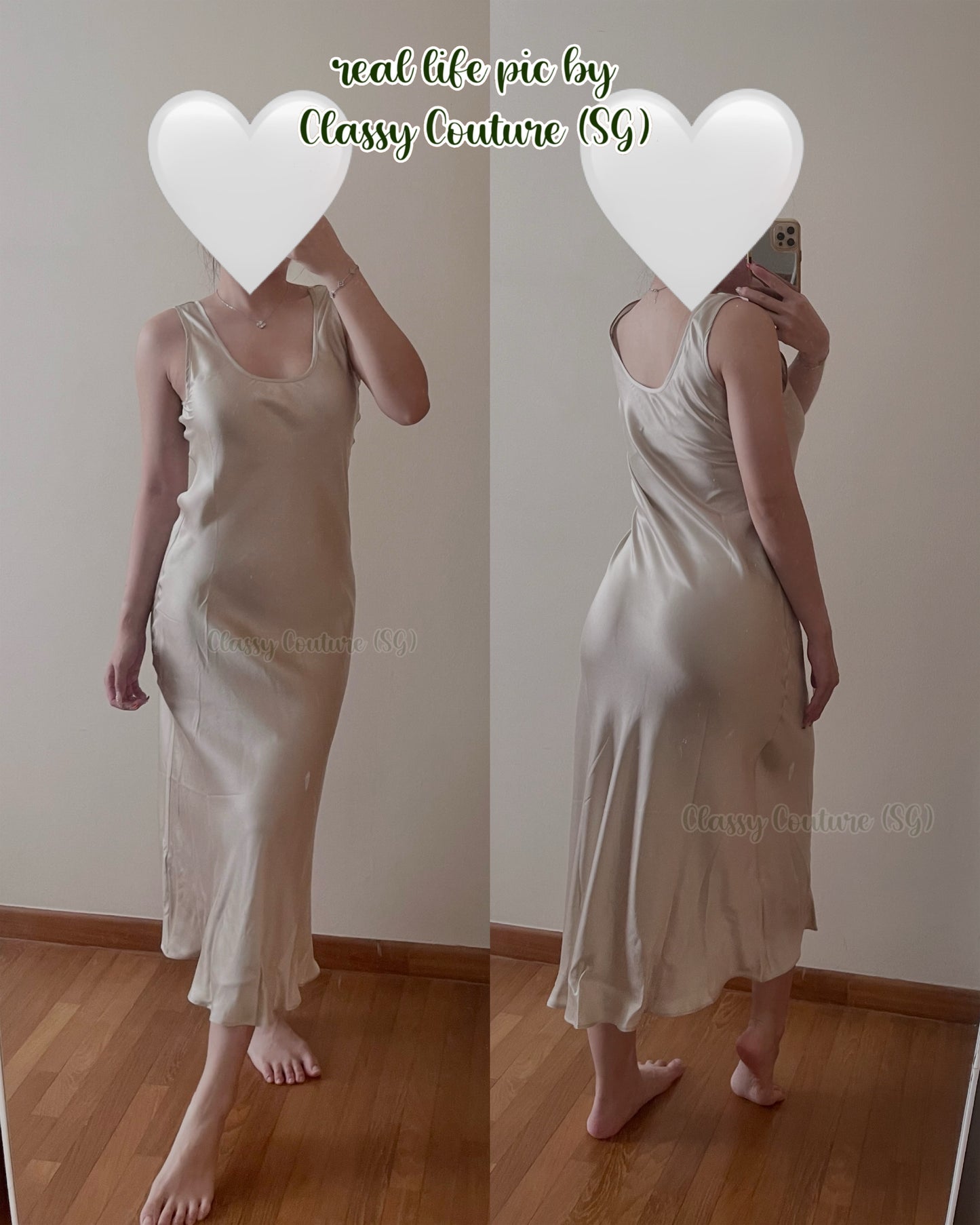 5 Colors! SL Scoop Neck Silk Midi Dress