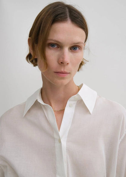 TOT Kimono-Sleeve Cotton Shirt White