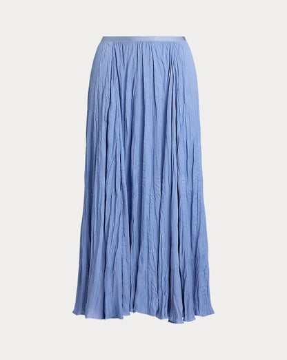 RL Crinkled Satin A-Line Midi Skirt