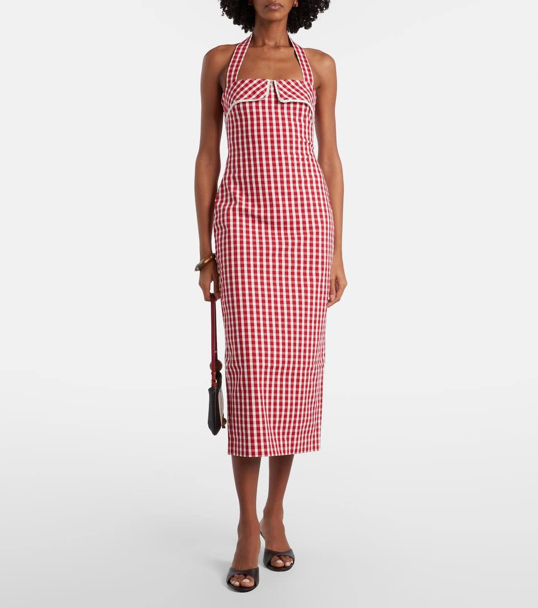 3 Colors! PSE Chiara & Ebony Cotton-blend Halter Bandeau Midi Dress