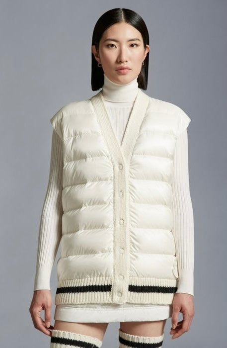 MC Padded Wool Vest Jacket with Down-filled Front