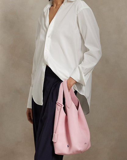 2 Sizes! RL Polo Play Leather Tote Bag in Small & Medium