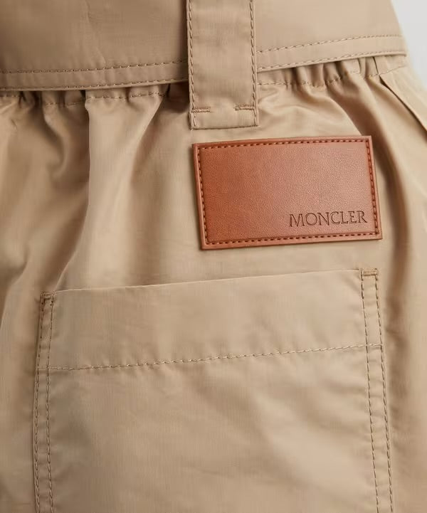 MC Wide Leg Cotton-Blend Belted Trousers Palazzo Pants