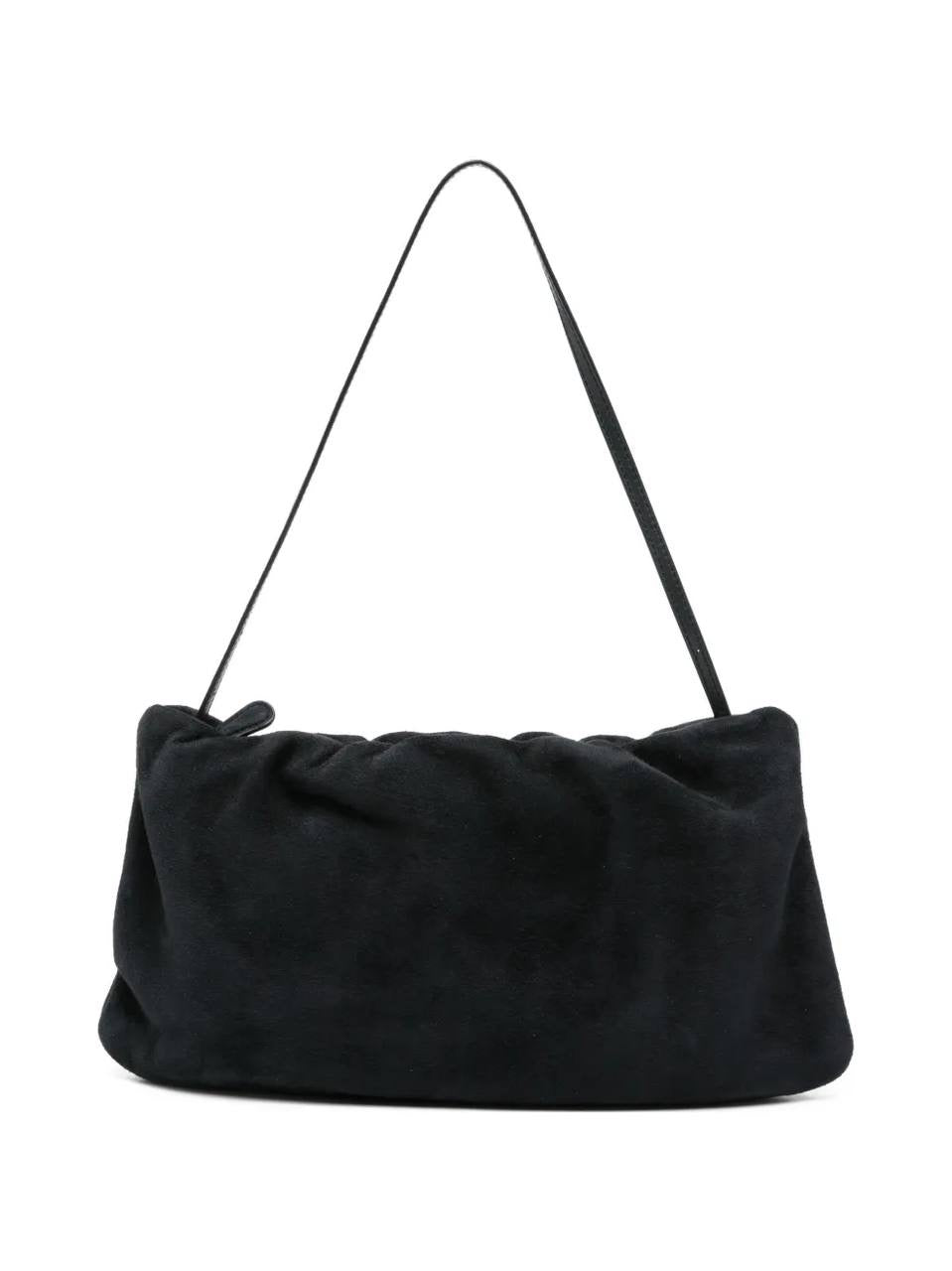 TR Bourse XL Lambskin Suede Shoulder Bag in Black | Green