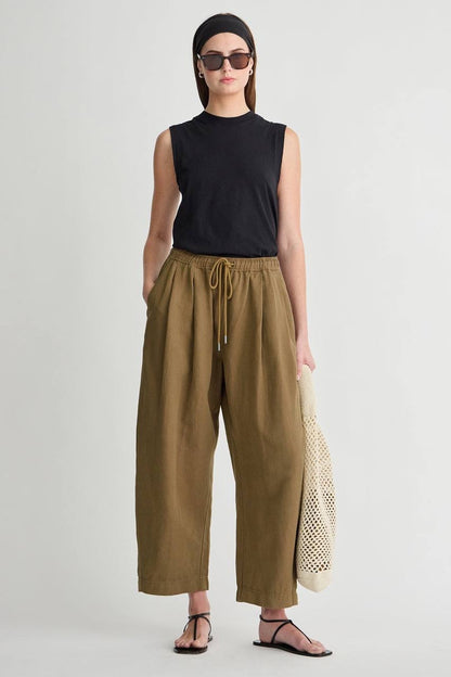 AA Everyday Pull-On Cotton-Linen Jogger Pants