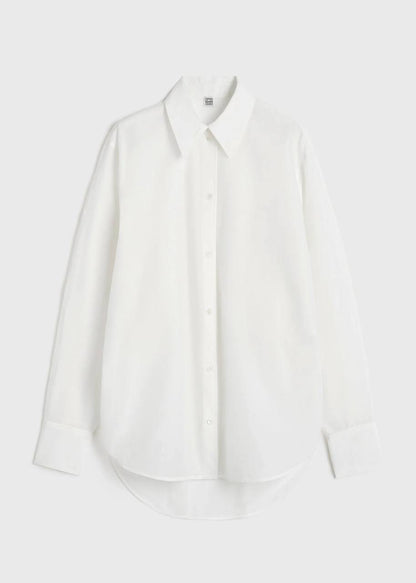 TOT Kimono-Sleeve Cotton Shirt White