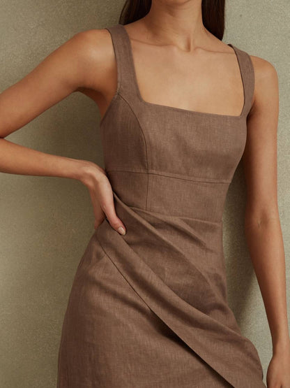 RS Piper Linen Pleat Mini Dress