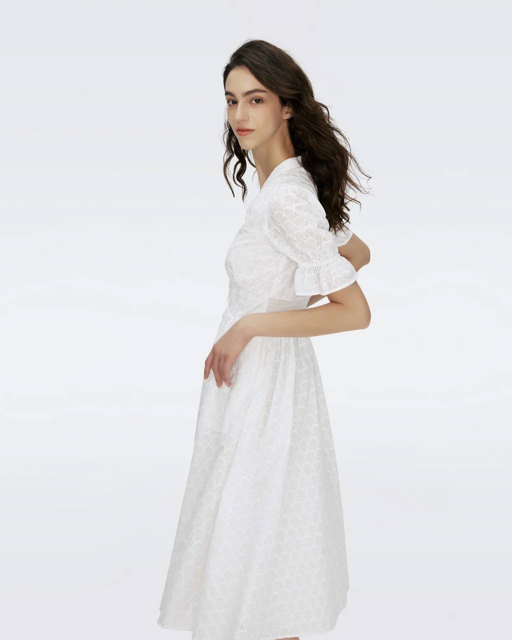 DVF Erica Cotton Midi Dress in Ivory Classy Couture (SG) DVF Erica Cotton Midi Dress in Ivory Classy Couture (SG)