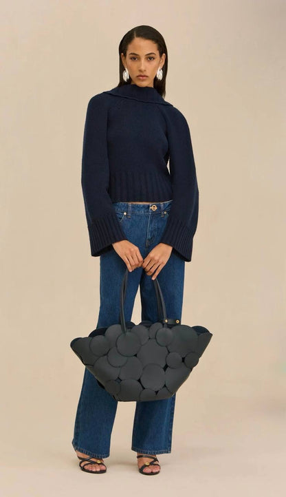 CG Milika Merino Wool-Cotton Cowl Back Sweater