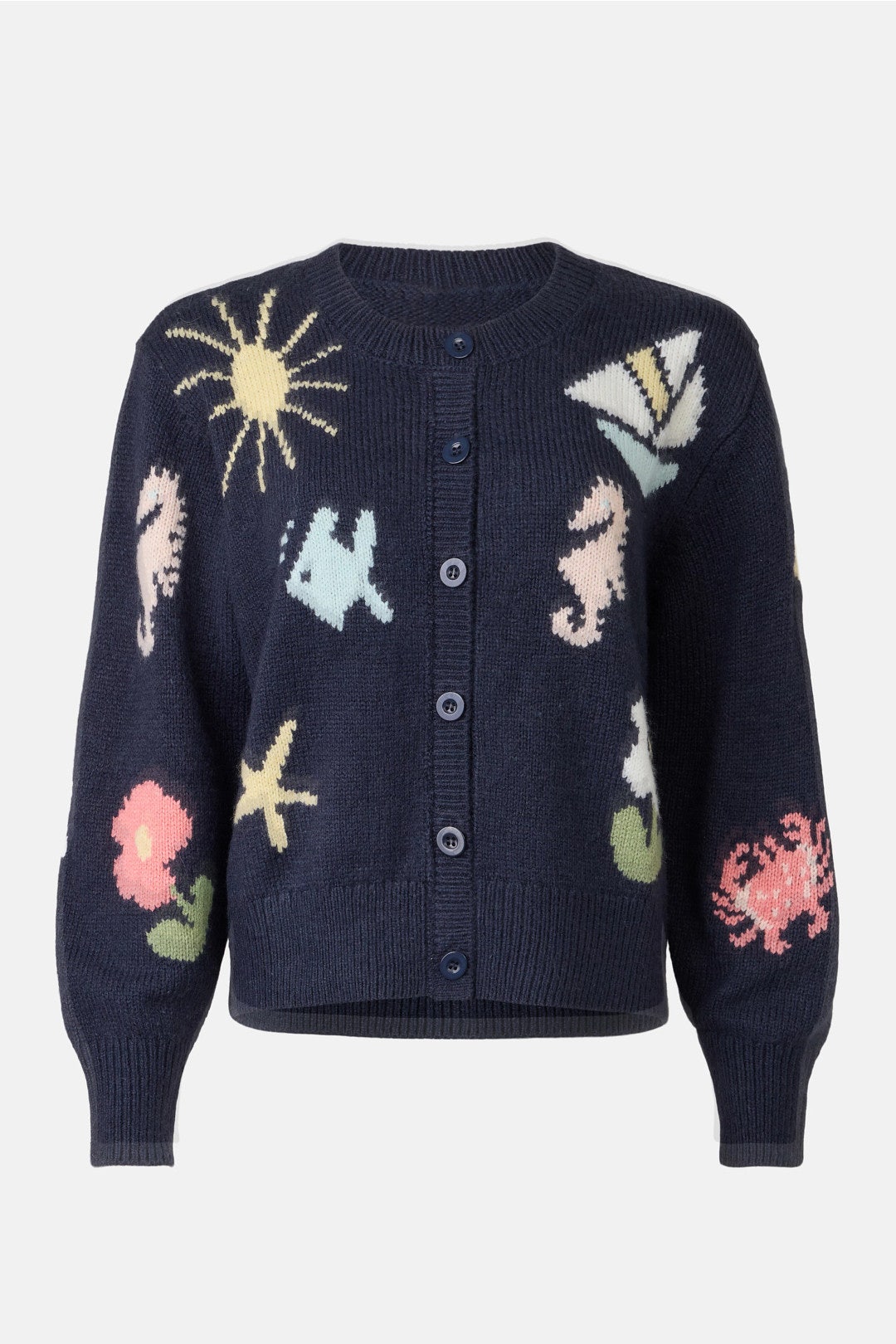 FLL Marie Nautical Wool-blend Cardigan