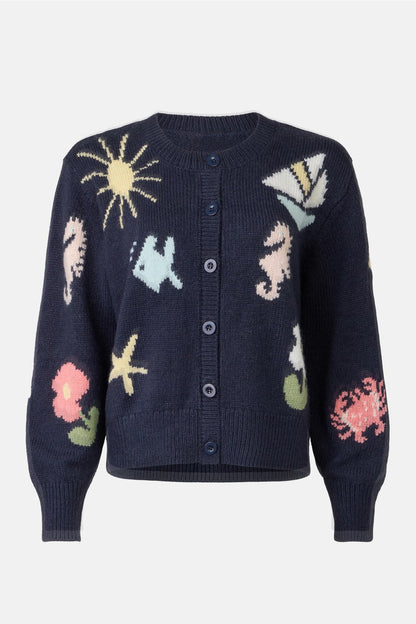 FLL Marie Nautical Wool-blend Cardigan