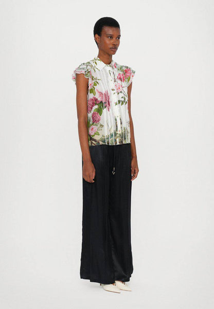 AO Minda Silk Flutter Sleeve Blouse Top