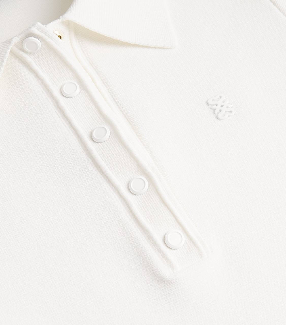SD White Knitted Polo Mini Dress