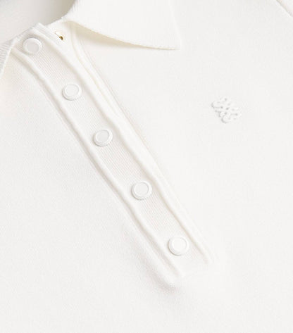 SD White Knitted Polo Mini Dress