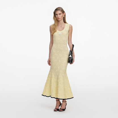 SP Yellow Pointelle Mermaid Midi Dress