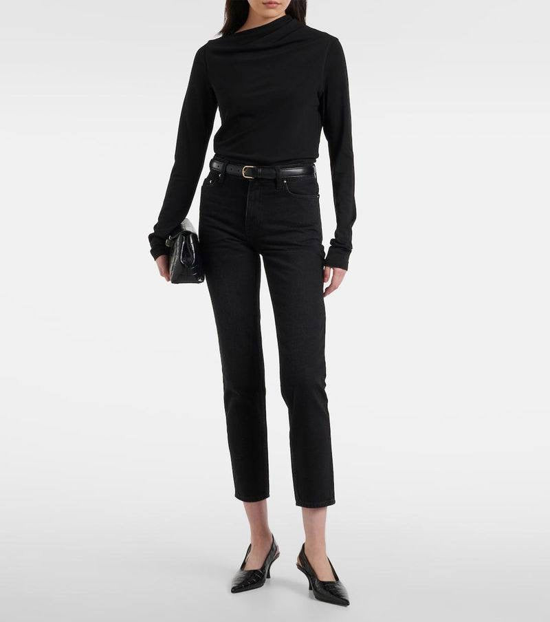 TOT Draped Viscose-blend Jersey Long Sleeved Top