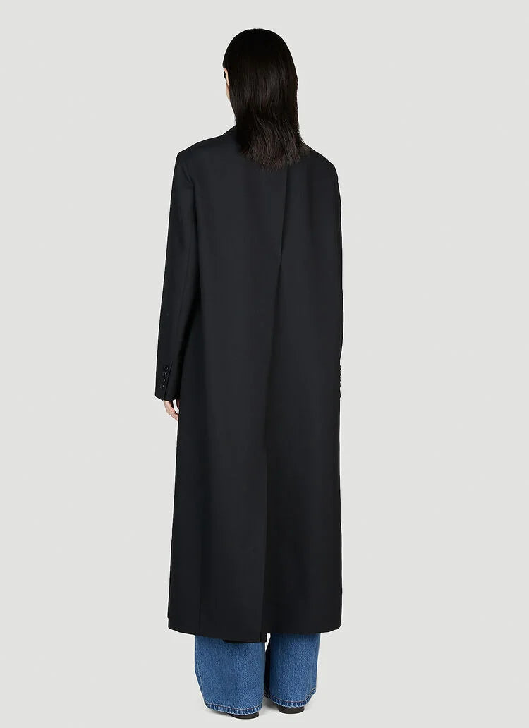 TR Cheval Oversized Wool-Mohair Coat in Black