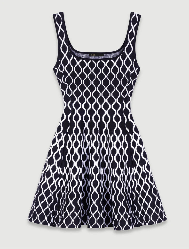 MJ Russel Short Patterned Knit Mini Dress