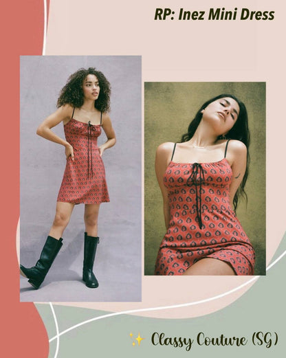 RP Inez Silk Milkmaid Mini Dress in Lucky Fortune Red