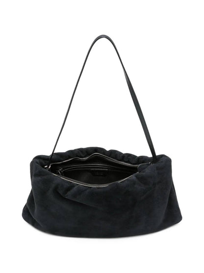 TR Bourse XL Lambskin Suede Shoulder Bag in Black | Green