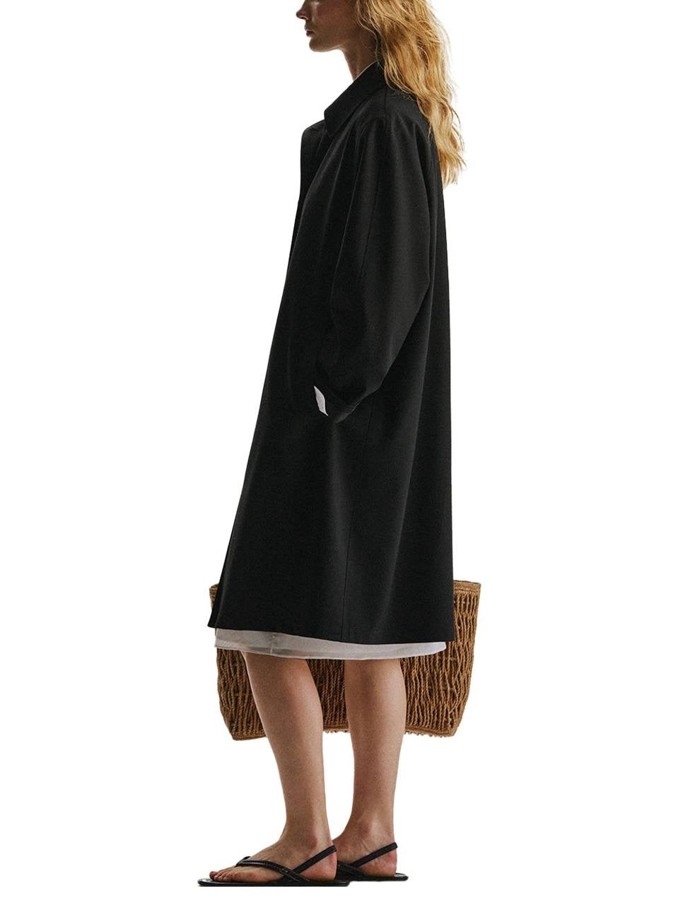 TR Datima Wool Coat in Black (silk-lined)