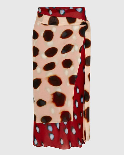 RB Rheta Dot Print Viscose Wrap Midi Skirt