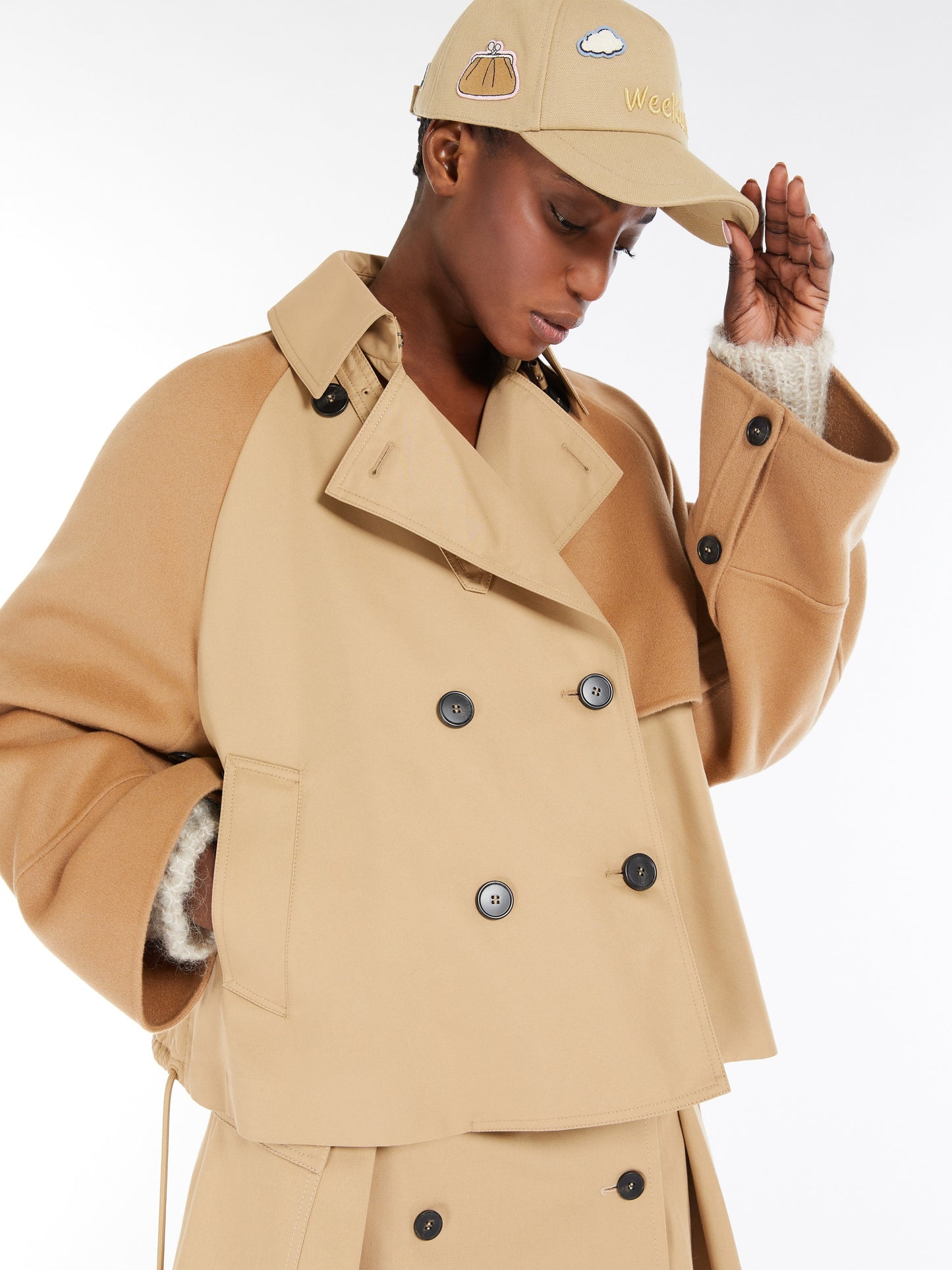 MM Gabardine Double Breasted Trench Short Coat Jacket