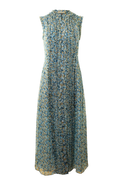 UJ Claudine Ruffled Silk Midi Dress
