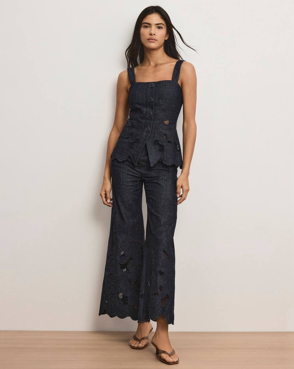 VB Mirielle Eyelet Tank Top | Kiki  Jacket | Osborne Wide-Leg Pant | Set
