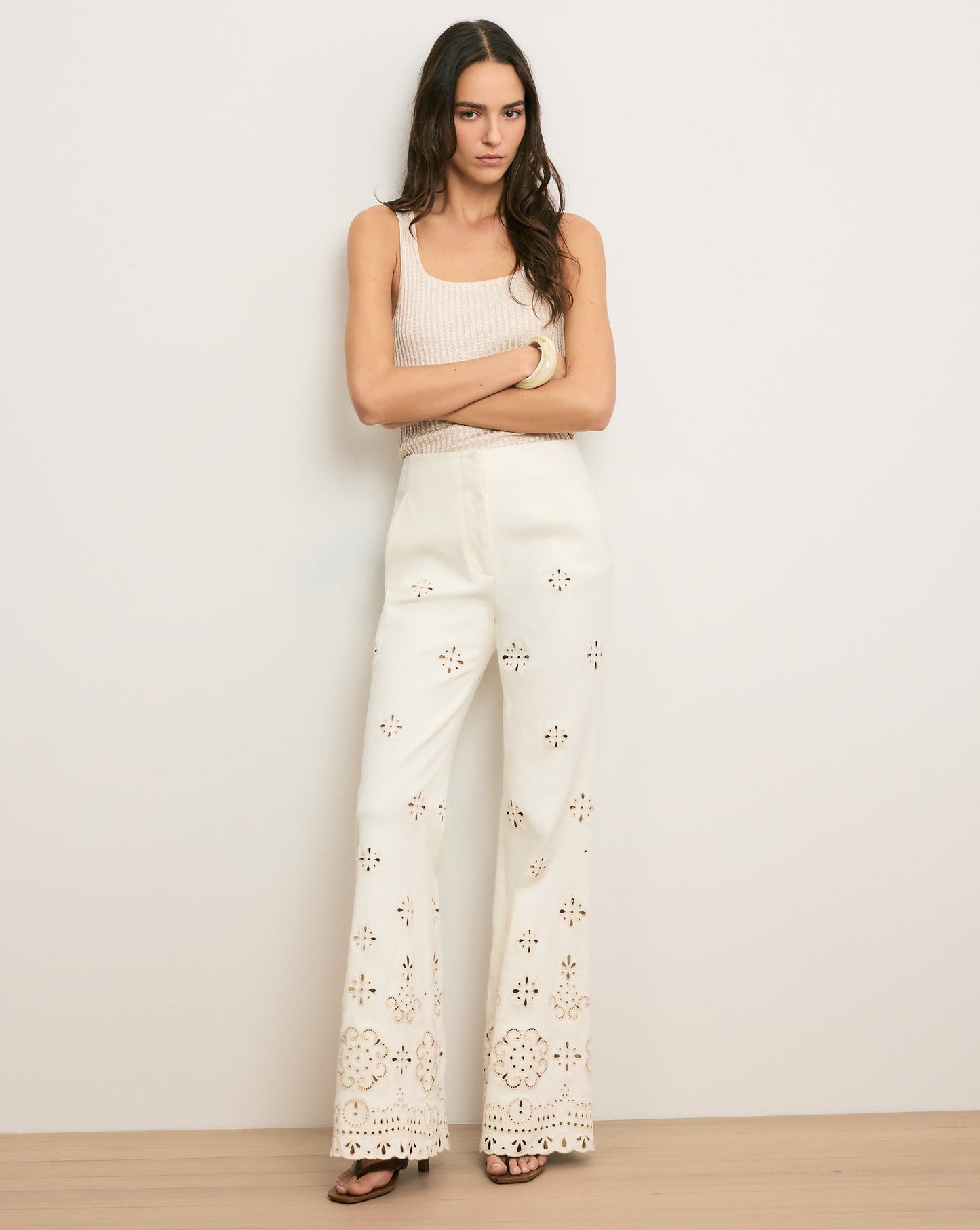 VB Townes Eyelet Vest | Komi Pants | Embroidered Stretch-cotton Twill Set