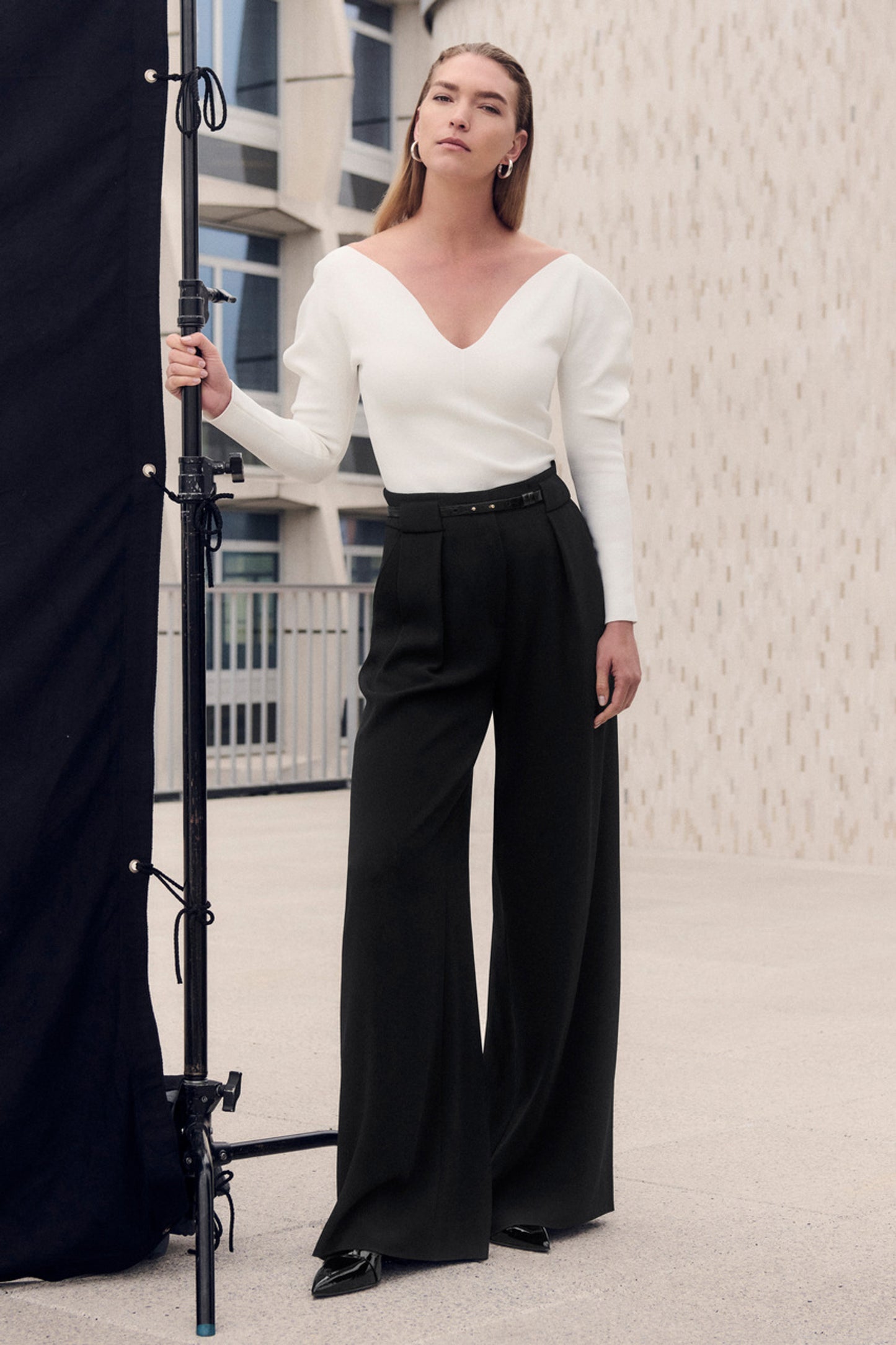 TF Sculpt Knit Bouverie Long Sleeve Sweetheart Top