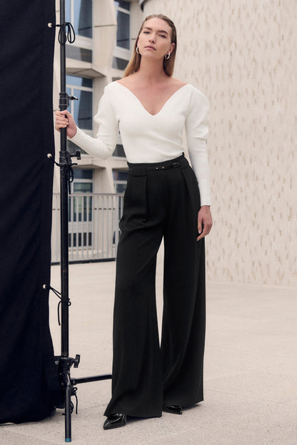 TF Sculpt Knit Bouverie Long Sleeve Sweetheart Top