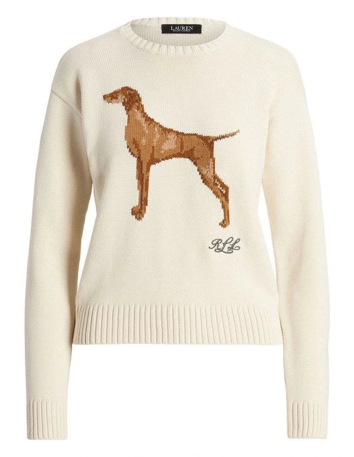 RL Intarsia Knit Cotton Dog Sweater