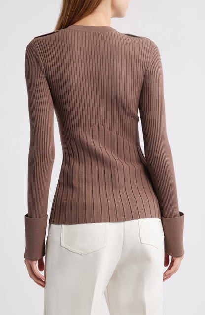 RS Vaux Rib Long Sleeve Viscose-blend Sweater Top