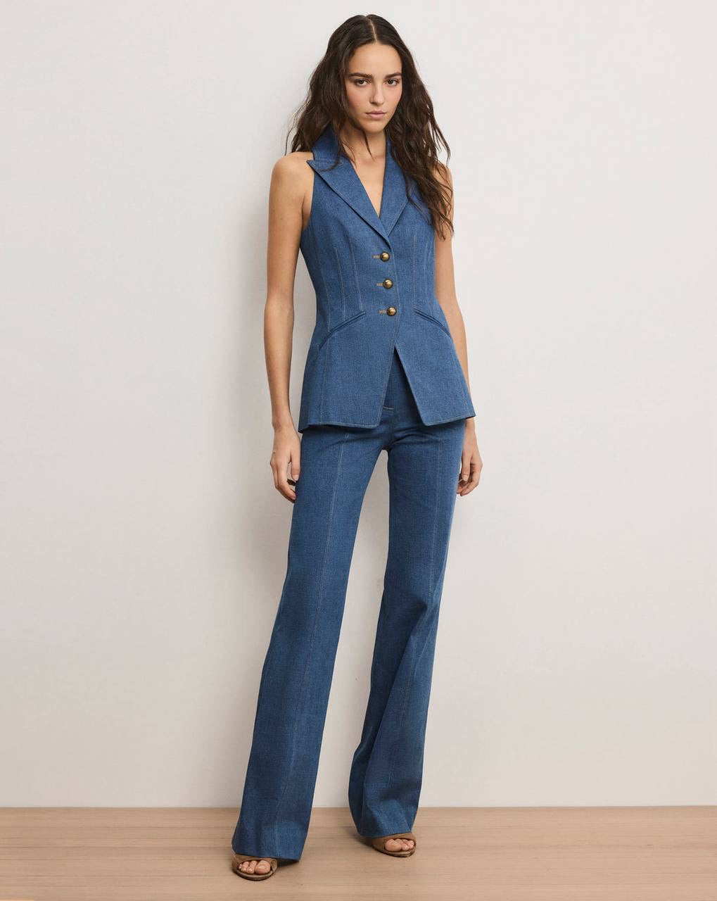 VB Randy Single-Breasted Blazer | Frenkle Pant | Cotton-blend Denim Set