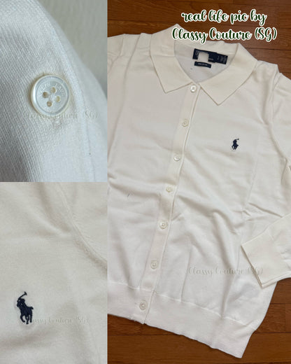 2 Colors! RL Polo-Collar Cotton-blend Buttoned Cardigan