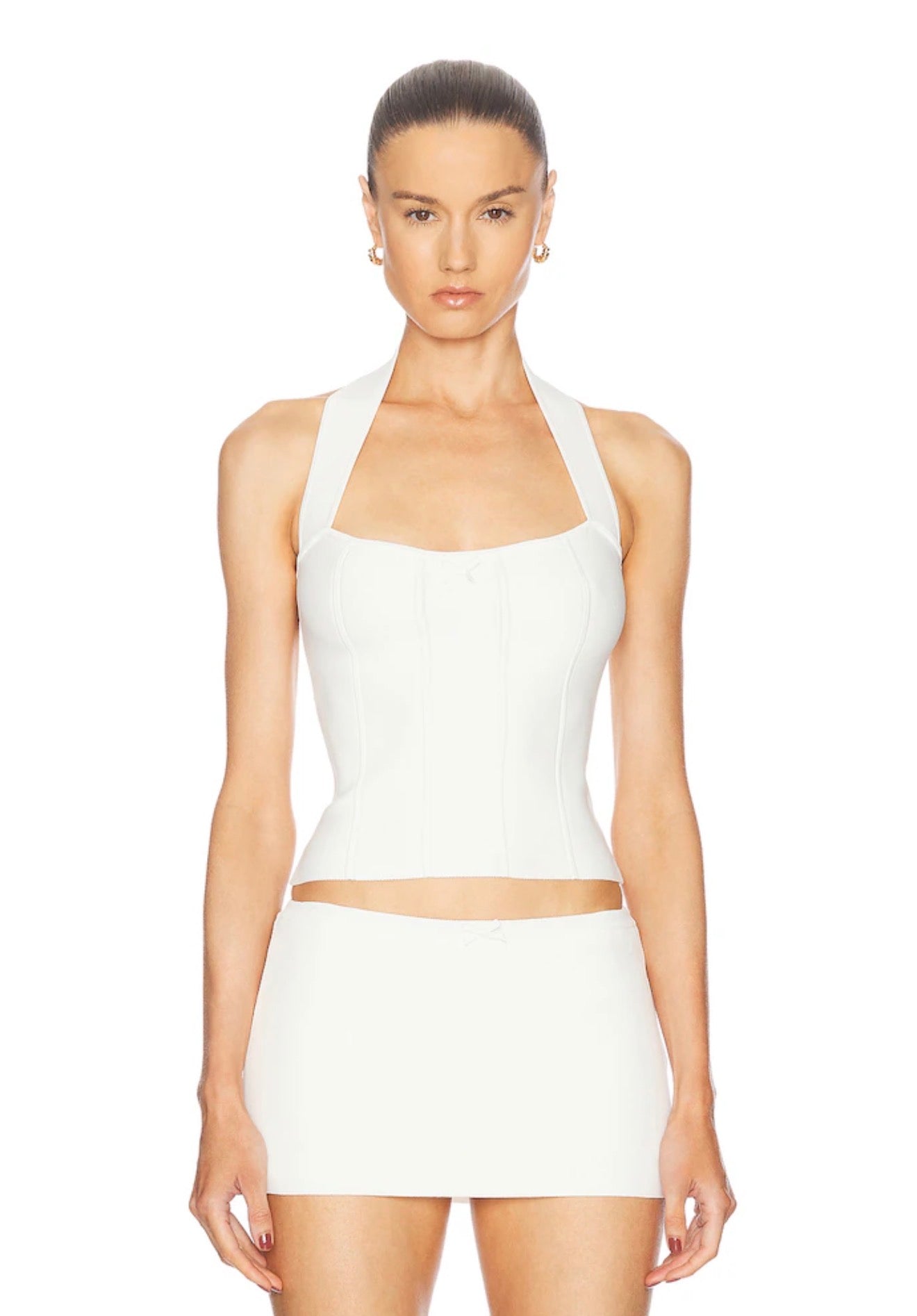 MP The Knit Halter Top | Mini Skort (Skirt w shorts) | Viscose-blend Set