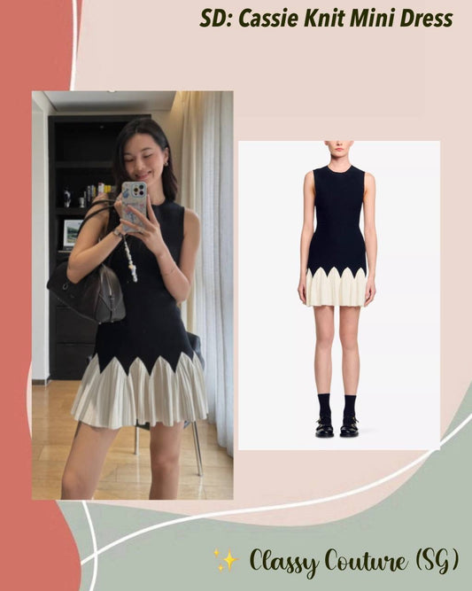 SD Cassie Two-tone Short Knit Viscose-blend Mini Dress