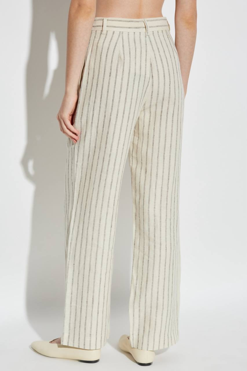 PSE Mackenzie Linen Striped Pleat Trousers Pant