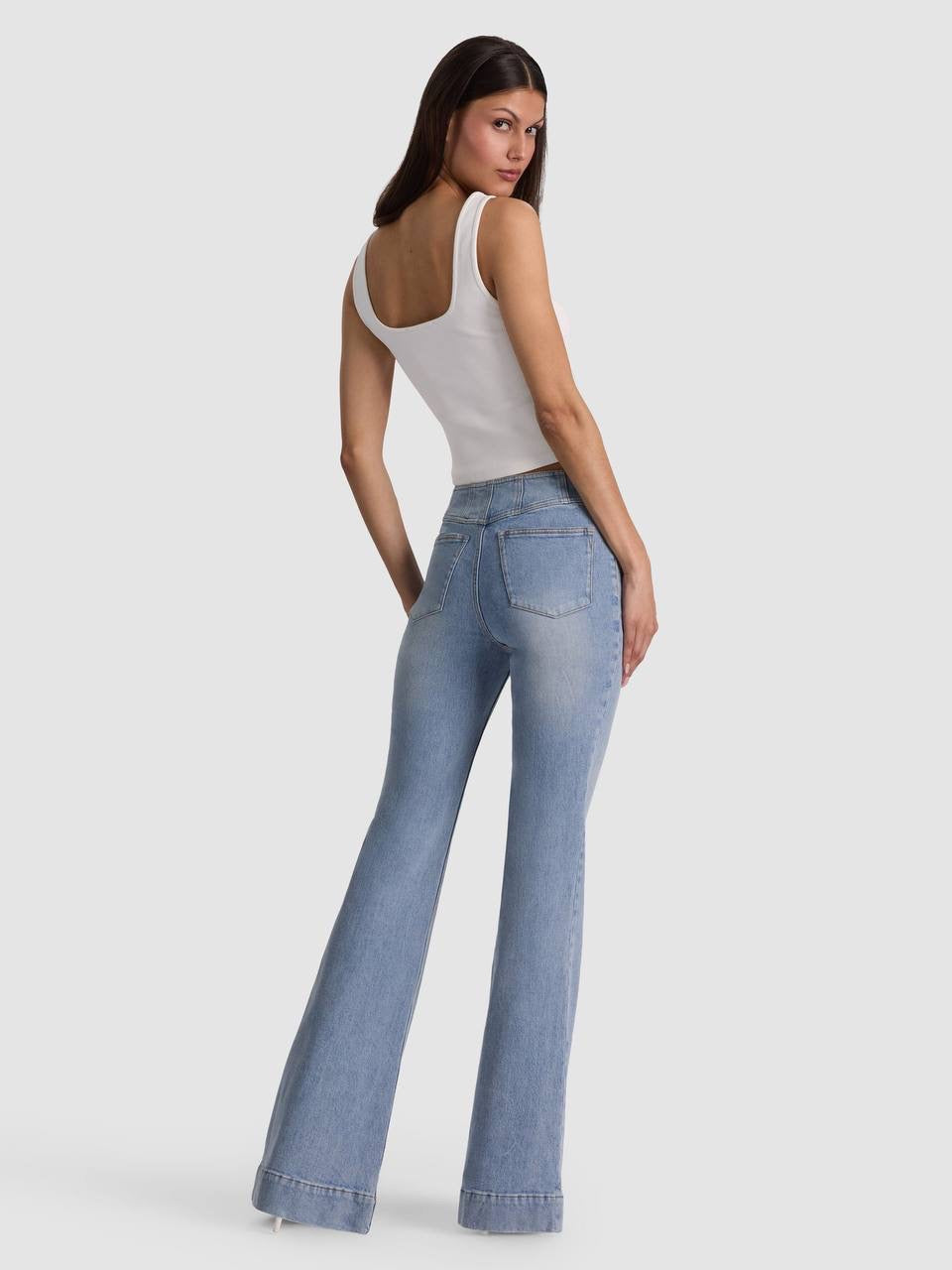 AO Chelsea Cropped Flare Stretch-cotton Jeans