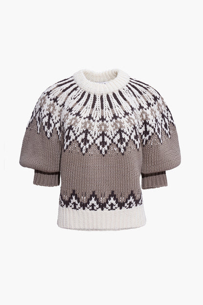 ATZ Marty Knit Fairisle Cotton Sweater Top