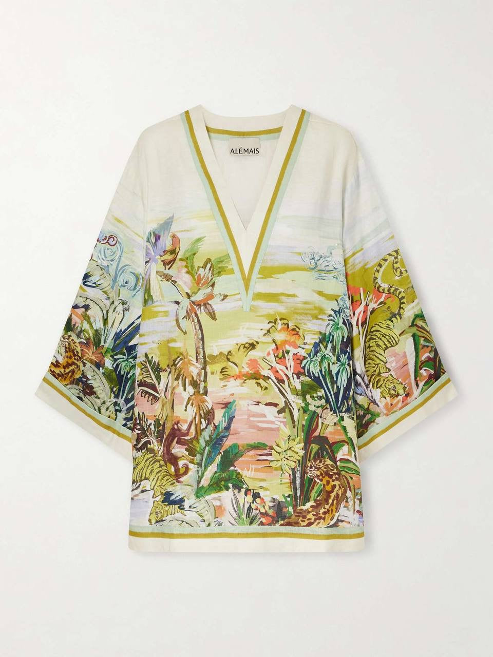 ALM Tropical Linen Shift Mini Dress