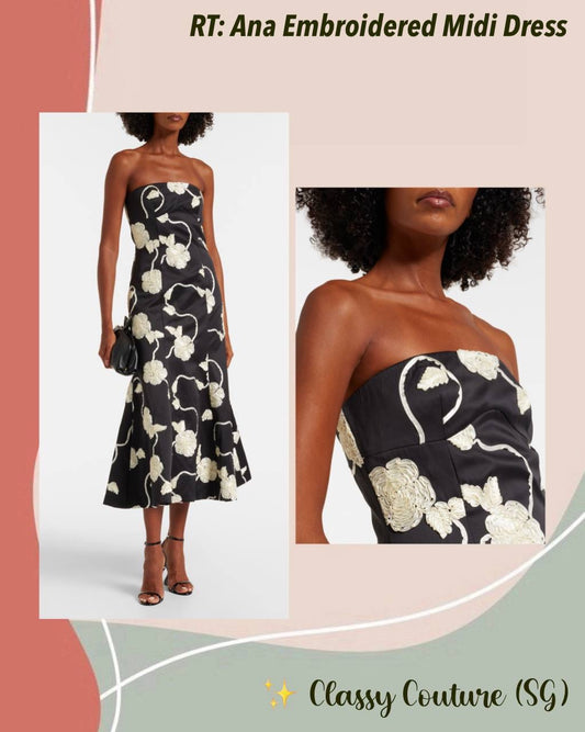 RT Ana Embroidered Midi Dress