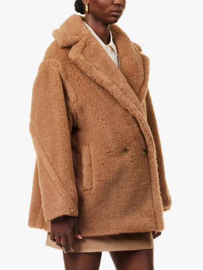 MM Short Teddy Bear Icon Alpaca-Wool-Silk Coat Jacket